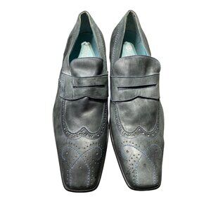 Carrucci JC Studio Mens Leather Wingtip Loafers Blue size 9.5